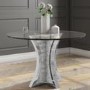 Round Mirrored Dining Table with Glass Top & Crushed Diamond Effect - Seats 4 - Jade Boutique