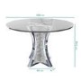 Round Mirrored Dining Table with Glass Top & Crushed Diamond Effect - Seats 4 - Jade Boutique