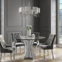 Round Mirrored Dining Table with Glass Top & Crushed Diamond Effect - Seats 4 - Jade Boutique