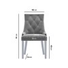 Set of 2 Grey Knocker Chairs in Velvet with Chrome Legs &amp; Studs - Jade Boutique 