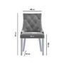 Set of 2 Grey Knocker Chairs in Velvet with Chrome Legs & Studs - Jade Boutique 