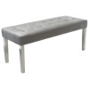 Grey Velvet Dining Bench with Chrome Legs - Seats 2 - Jade Boutique 