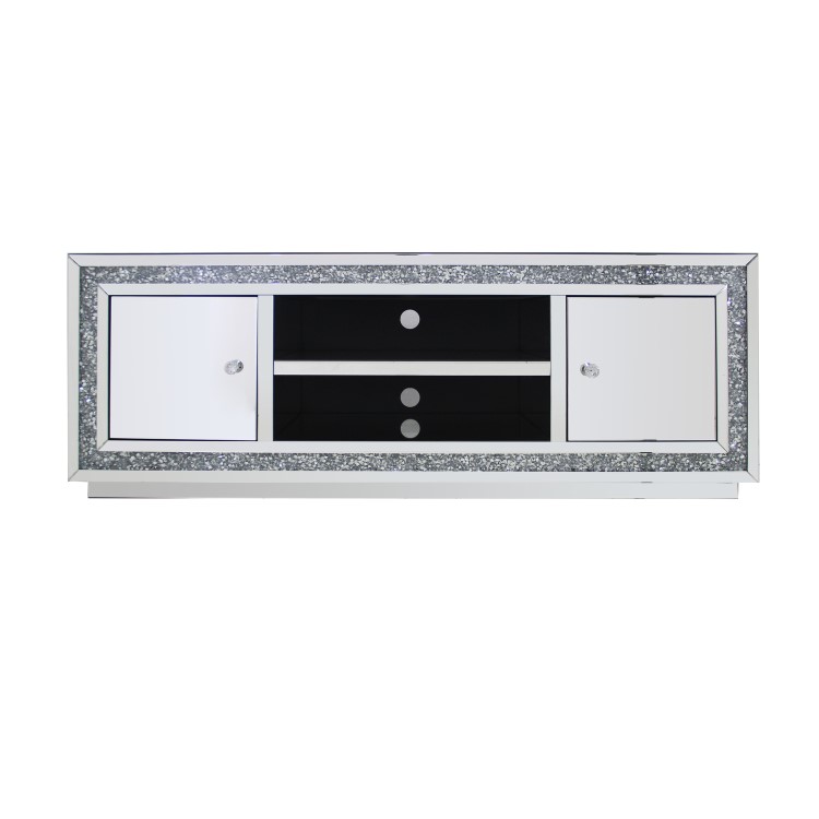 Mirrored Crushed Diamond TV Unit - TV's up to 65" - Jade Boutique