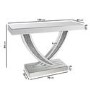 Narrow Mirrored Console Table with Crushed Crystal Detailing - Jade Boutique