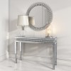 Narrow Mirrored Hall Console Table with Diamond Gems - Jade Boutique
