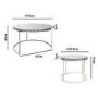 Round Mirrored Coffee Tables with Diamond Gems - Set of 2 - Jade Boutique
