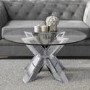 Round Silver Glass Coffee Table - Jade Boutique