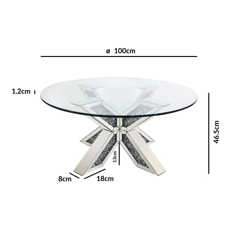 Round Silver Glass Coffee Table - Jade Boutique