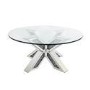 Round Silver Glass Coffee Table - Jade Boutique