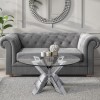 Round Silver Glass Coffee Table - Jade Boutique