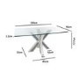 Large Rectangle Glass Top Chrome Dining Table - Seats 6 - Jade Boutique