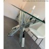 Rectangle Glass Top Dining Table - Seats 6 - Jade Boutique
