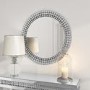 Round Silver Diamond Wall Mirror - Jade Boutique