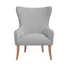 Wingback Armchair with Button Detail in Grey Velvet - Jade Boutique 