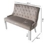 Large Mink Velvet High Back Dining Bench - Jade Boutique