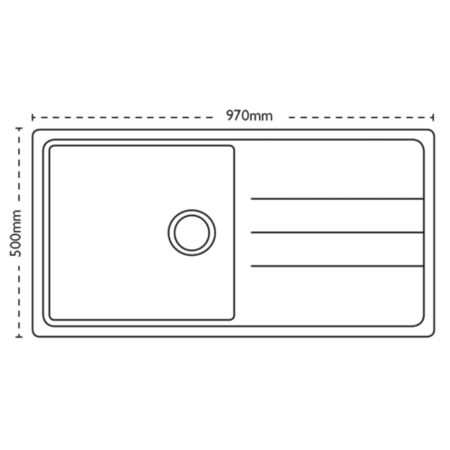 Carron Phoenix Janus Single Bowl Inset White Synthetic Kitchen Sink