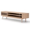 Wide Light Oak TV Stand with Storage - TV&#39;s up to 77&quot; - Jarel