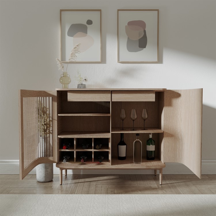 Light Oak Drinks Cabinet - Jarel