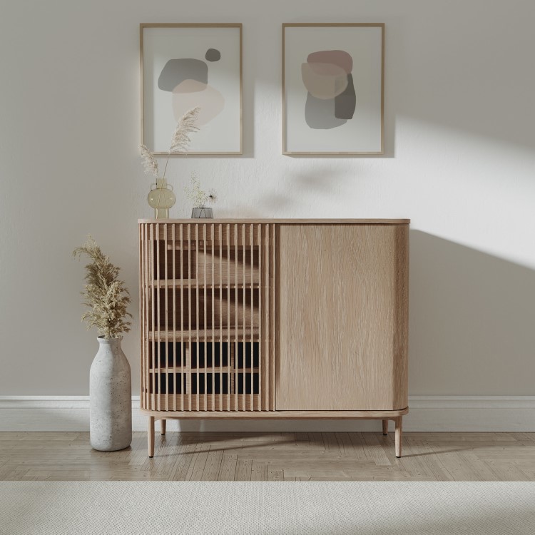 Light Oak Drinks Cabinet - Jarel