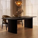 JAR007A Large Black Oak Extendable Dining Table - Seats 6 - 8 - Jarel