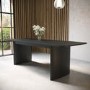 Large Black Oak Extendable Dining Table - Seats 6-8 - Jarel