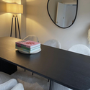 Large Black Oak Extendable Dining Table - Seats 6-8 - Jarel