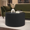 JAR010A Round Black Coffee Table with Storage - Jarel