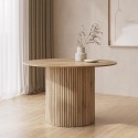 JAR012A Round Light Oak Pedestal Dining Table - 120cm - Seats 4 - Jarel