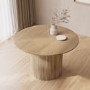 Round Light Oak Pedestal Dining Table - 120cm - Seats 4 - Jarel