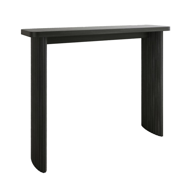 Slim & Narrow Black Oak Console Table - Jarel