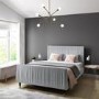 Grey Velvet Mid Century King Size Bed Frame with Legs - Jasmine