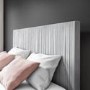 Grey Velvet Mid Century King Size Bed Frame with Legs - Jasmine