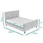 Grey Velvet Mid Century King Size Bed Frame with Legs - Jasmine