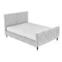 Grey Velvet Mid Century King Size Bed Frame with Legs - Jasmine