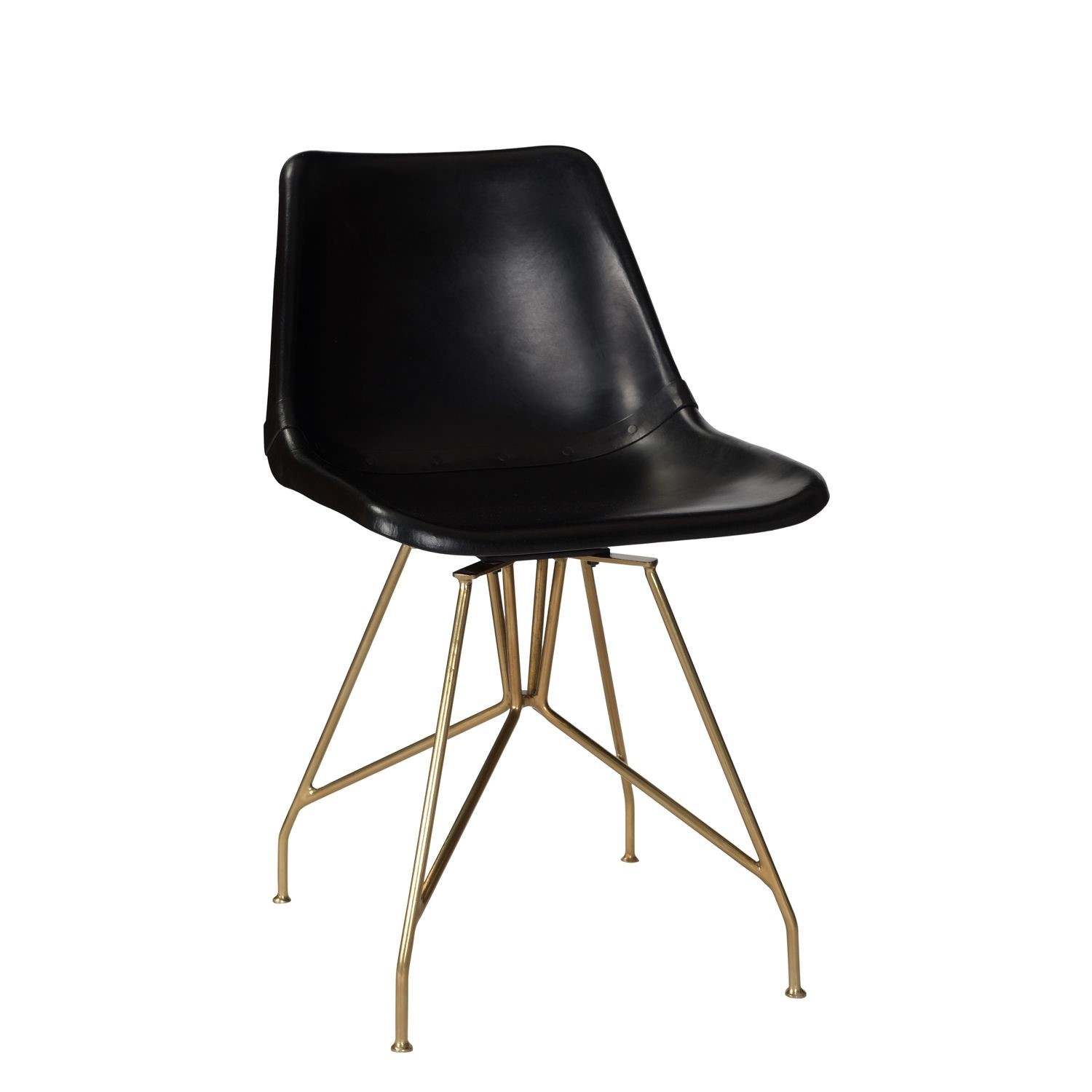 Black Luxury Leather Swivel Desk Chair with Gold Legs Jaxon BuyItDirect.ie