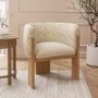 Beige Textured Fabric Curved Armchair - Jordyn