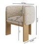 Beige Textured Fabric Curved Armchair - Jordyn
