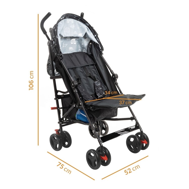 Babyway Lightweight Stroller with Raincover & Cup Holder in Animal Design by Jane Foster