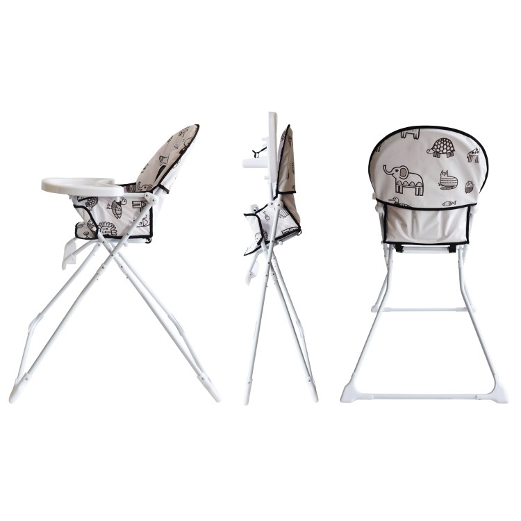 Baby High Chair with Animal Print Padded Seat by Jane Foster