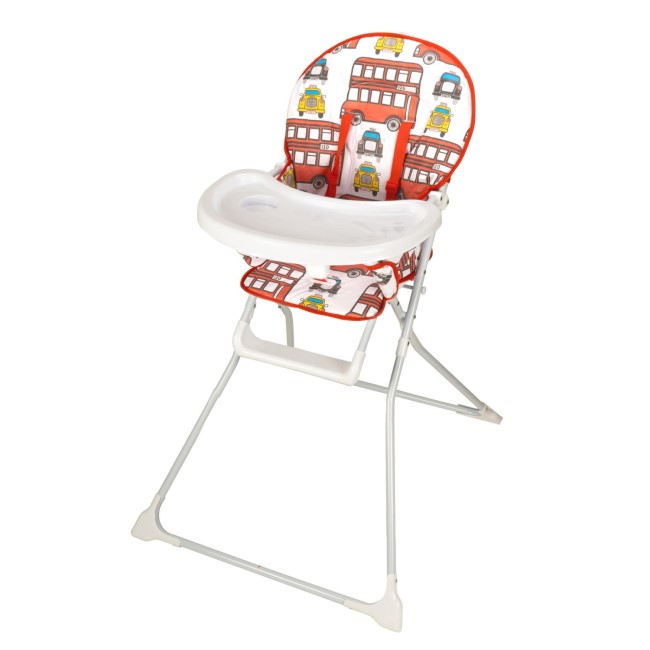 Baby High Chair with Bus Print Padded Seat by Jane Foster