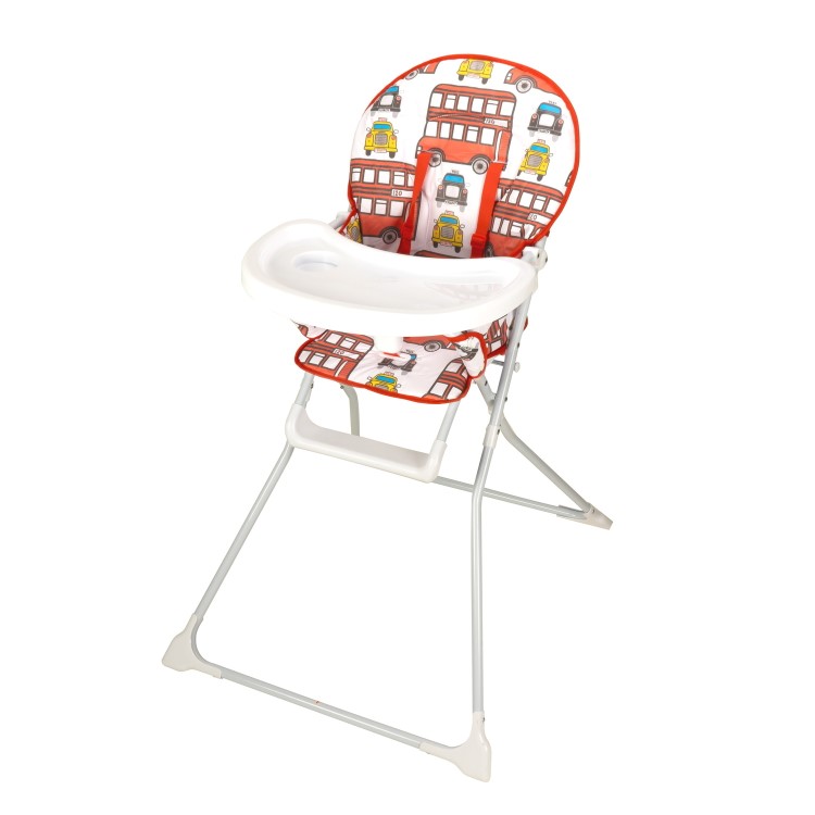 GRADE A1 - Baby High Chair with Bus Print Padded Seat by Jane Foster