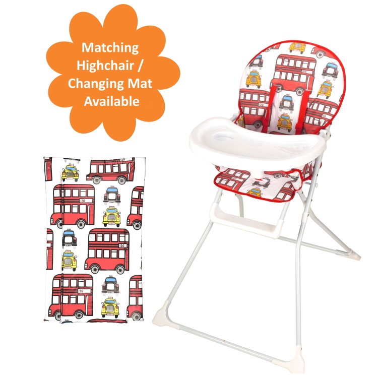 Babyway Baby High Chair with Bus Print Padded Seat by Jane Foster