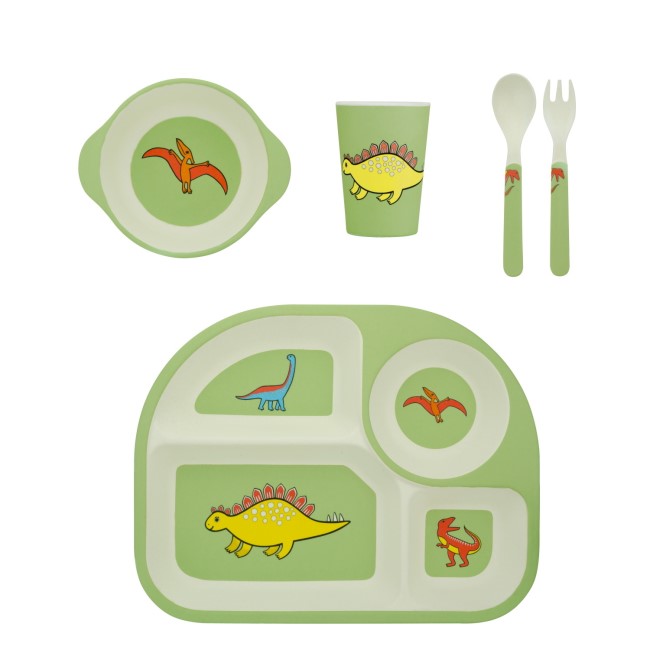 5-piece Kids Tableware Set in Dinosaur Design by Jane Foster
