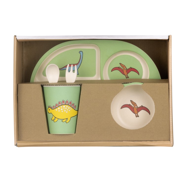 GRADE A1 - 5-piece Kids Tableware Set in Dinosaur Design by Jane Foster
