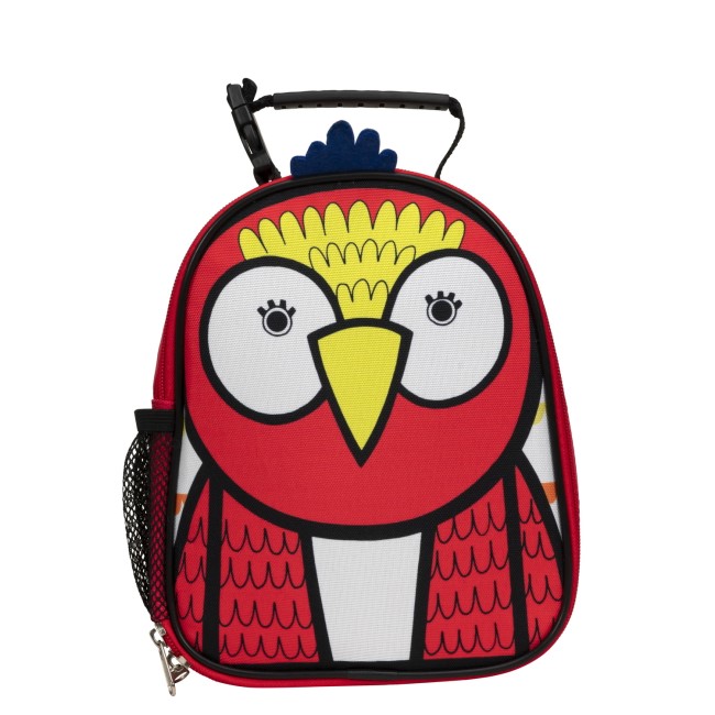 Kids Insulated Lunch Bag with Bottle Pocket and Name Tag by Jane Foster -Parrot