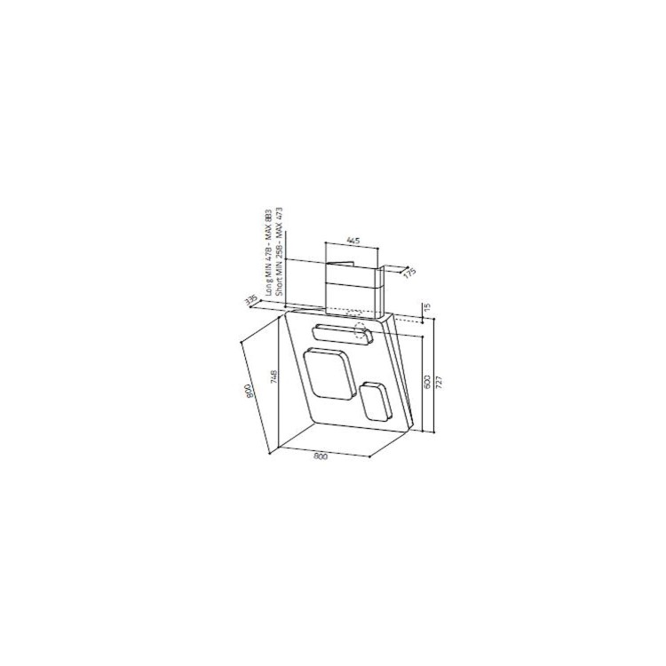 Refurbished Elica JIGSAW_COL_WH Jigsaw Angled 80cm Chimney Hood