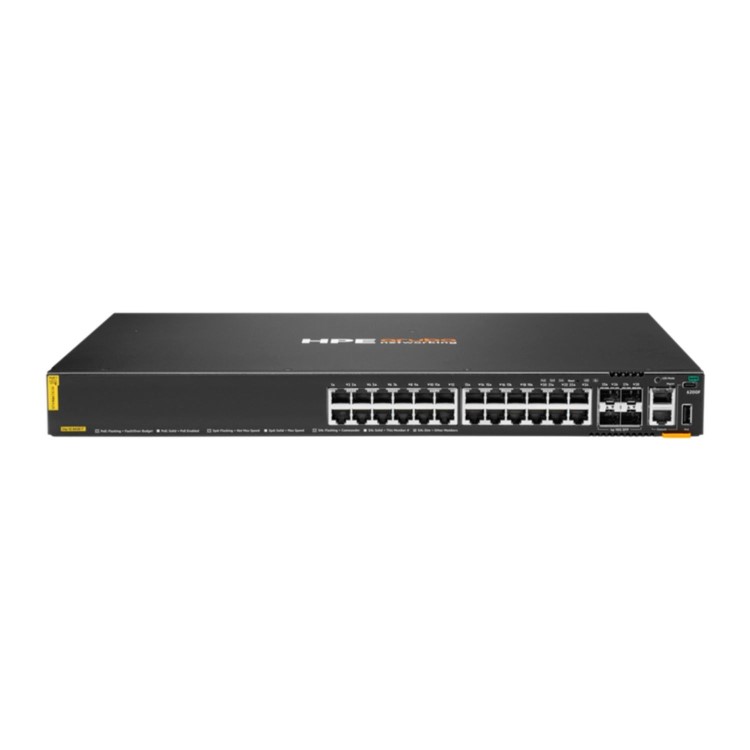 HPE Aruba Networking C-Port 6200F 24G 24-Port Class4 PoE+ with SFP+ L3 Managed Rack-mountable Switch