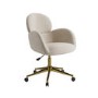 Beige Chenille Swivel Office Chair - Joelle