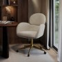 Beige Chenille Swivel Office Chair - Joelle
