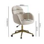 Beige Chenille Swivel Office Chair - Joelle